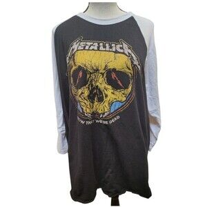 Metallica 2017 Baseball Style Tour Tee Size 2X NOW THAT WE'RE DEAD 2 Sides